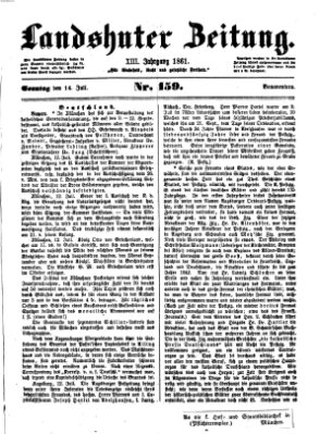 Landshuter Zeitung Sonntag 14. Juli 1861