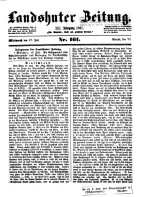 Landshuter Zeitung Mittwoch 17. Juli 1861