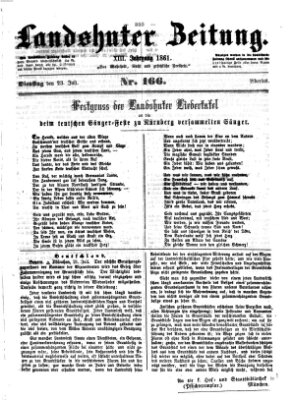 Landshuter Zeitung Dienstag 23. Juli 1861