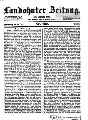 Landshuter Zeitung Mittwoch 24. Juli 1861