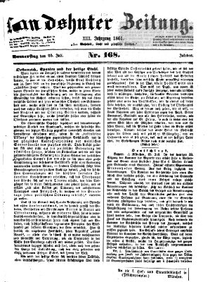 Landshuter Zeitung Donnerstag 25. Juli 1861