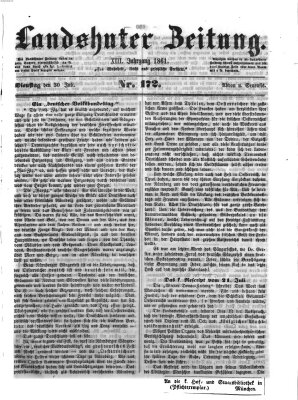 Landshuter Zeitung Dienstag 30. Juli 1861