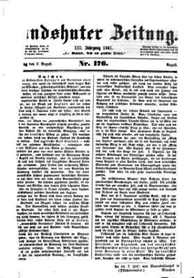 Landshuter Zeitung Samstag 3. August 1861