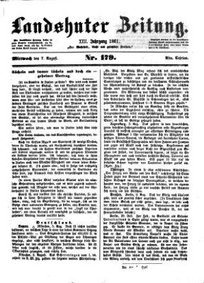 Landshuter Zeitung Mittwoch 7. August 1861