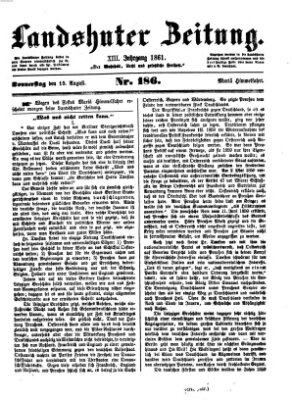 Landshuter Zeitung Donnerstag 15. August 1861