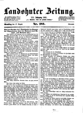 Landshuter Zeitung Samstag 17. August 1861