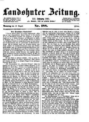 Landshuter Zeitung Sonntag 18. August 1861