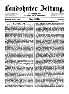 Landshuter Zeitung Dienstag 20. August 1861