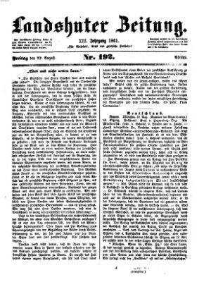 Landshuter Zeitung Freitag 23. August 1861