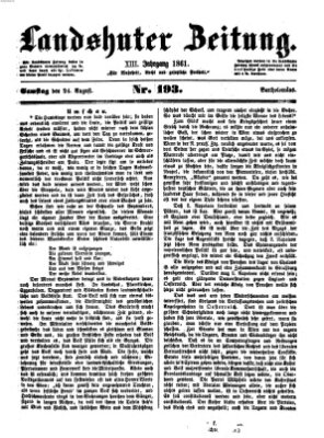 Landshuter Zeitung Samstag 24. August 1861