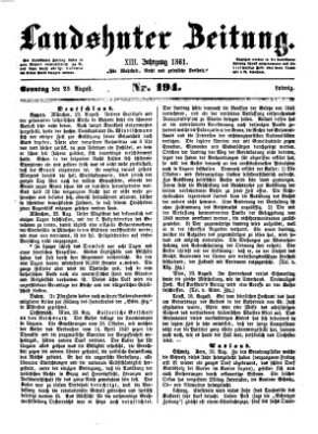 Landshuter Zeitung Sonntag 25. August 1861