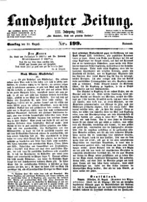 Landshuter Zeitung Samstag 31. August 1861