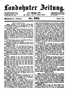 Landshuter Zeitung Mittwoch 4. September 1861