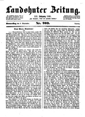 Landshuter Zeitung Donnerstag 5. September 1861