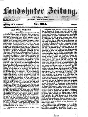 Landshuter Zeitung Freitag 6. September 1861