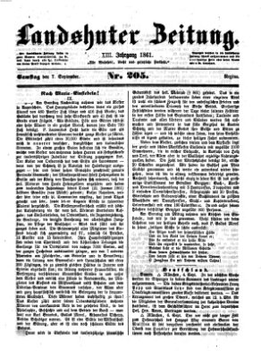 Landshuter Zeitung Samstag 7. September 1861