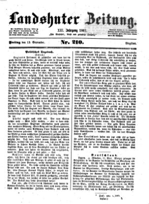 Landshuter Zeitung Freitag 13. September 1861