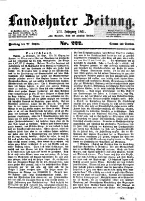 Landshuter Zeitung Freitag 27. September 1861