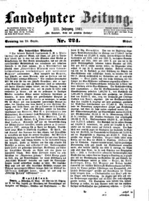 Landshuter Zeitung Sonntag 29. September 1861