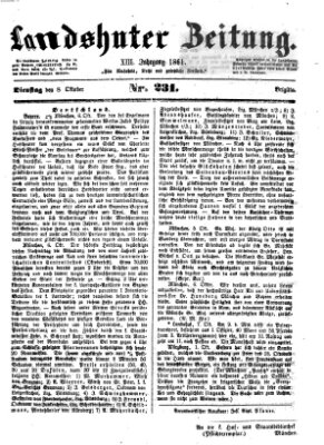 Landshuter Zeitung Dienstag 8. Oktober 1861