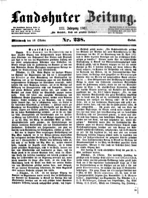 Landshuter Zeitung Mittwoch 16. Oktober 1861