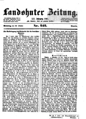 Landshuter Zeitung Sonntag 20. Oktober 1861