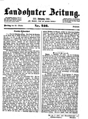 Landshuter Zeitung Freitag 25. Oktober 1861