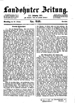 Landshuter Zeitung Samstag 26. Oktober 1861