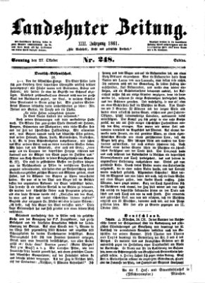 Landshuter Zeitung Sonntag 27. Oktober 1861