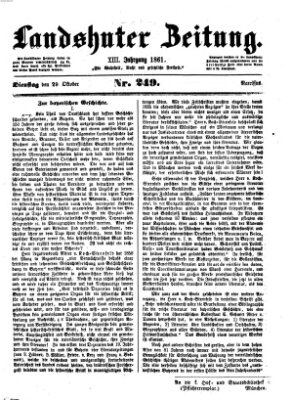 Landshuter Zeitung Dienstag 29. Oktober 1861