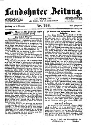 Landshuter Zeitung Freitag 1. November 1861