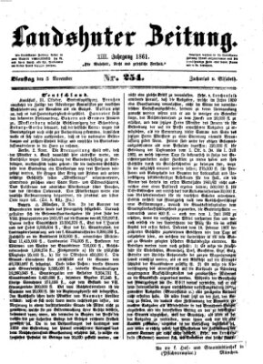 Landshuter Zeitung Dienstag 5. November 1861