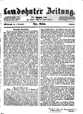 Landshuter Zeitung Mittwoch 6. November 1861