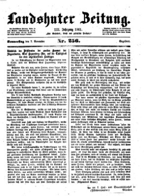 Landshuter Zeitung Donnerstag 7. November 1861