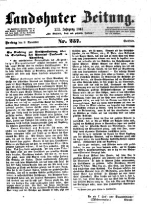 Landshuter Zeitung Freitag 8. November 1861