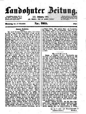 Landshuter Zeitung Sonntag 17. November 1861