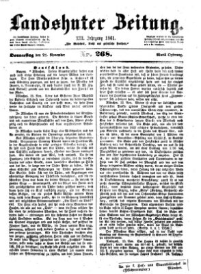 Landshuter Zeitung Donnerstag 21. November 1861