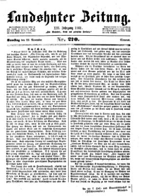 Landshuter Zeitung Samstag 23. November 1861