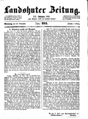 Landshuter Zeitung Sonntag 24. November 1861