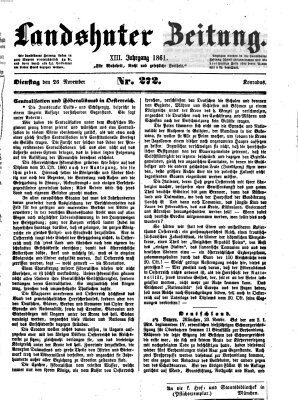 Landshuter Zeitung Dienstag 26. November 1861