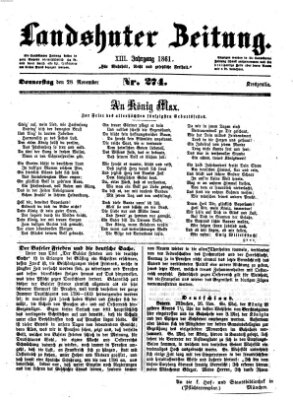 Landshuter Zeitung Donnerstag 28. November 1861