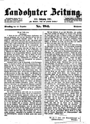 Landshuter Zeitung Dienstag 10. Dezember 1861