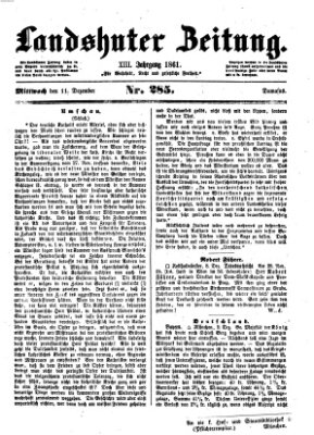 Landshuter Zeitung Mittwoch 11. Dezember 1861