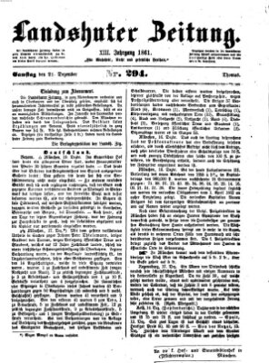 Landshuter Zeitung Samstag 21. Dezember 1861