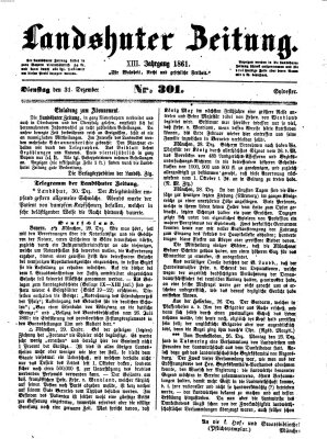 Landshuter Zeitung Dienstag 31. Dezember 1861