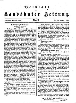 Landshuter Zeitung. Beiblatt zur Landshuter Zeitung (Landshuter Zeitung) Montag 14. Januar 1861