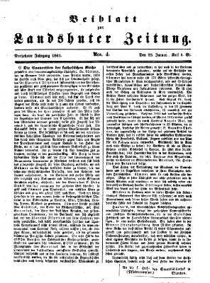 Landshuter Zeitung. Beiblatt zur Landshuter Zeitung (Landshuter Zeitung) Montag 28. Januar 1861