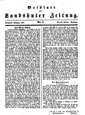 Landshuter Zeitung. Beiblatt zur Landshuter Zeitung (Landshuter Zeitung) Montag 25. Februar 1861