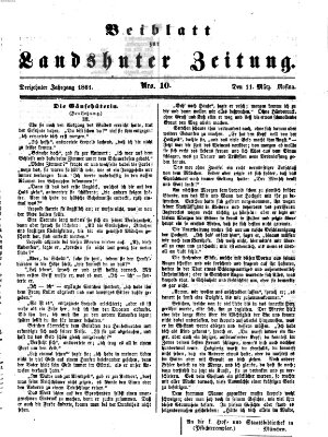 Landshuter Zeitung. Beiblatt zur Landshuter Zeitung (Landshuter Zeitung) Montag 11. März 1861