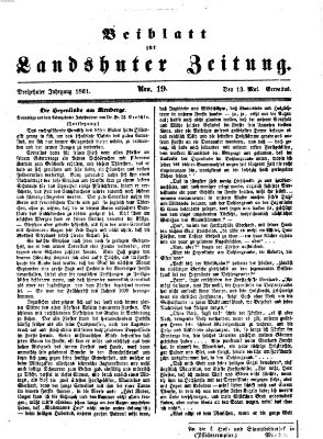 Landshuter Zeitung. Beiblatt zur Landshuter Zeitung (Landshuter Zeitung) Montag 13. Mai 1861